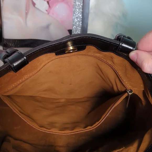 PATRICIA NASH NWT $269 Braden Black/British Tan Tote - Picture 4 of 5